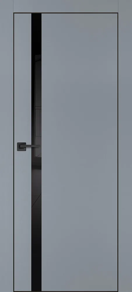 Фото Межкомнатная дверь ПХ-8  черная кромка с 4-х ст. Серый матовый